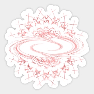 Red Lace Swirl pattern Sticker